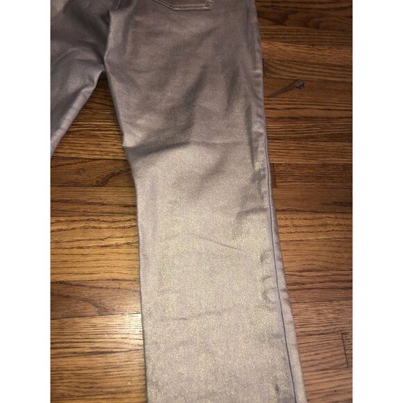 Jennifer Lopez Metallic Gold Glitter Reflective Straight-Leg Pants Size 8 - Picture 15 of 16